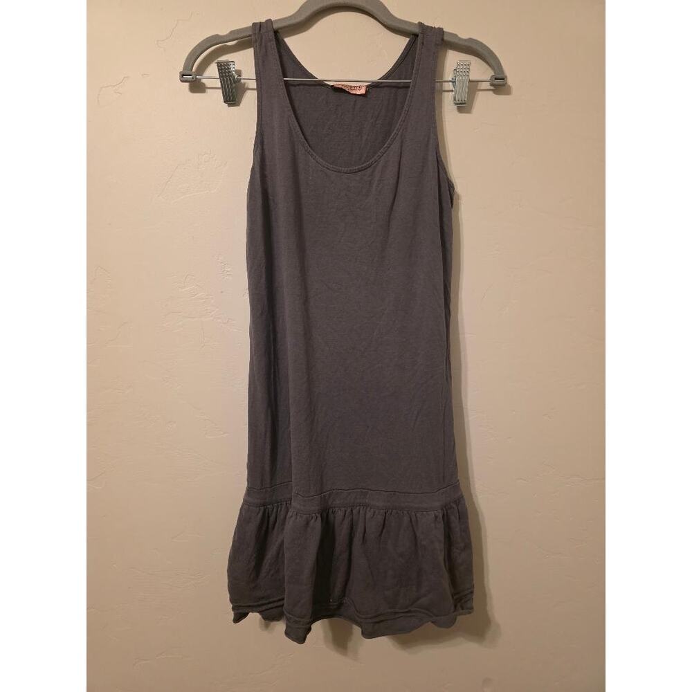 Juicy Couture Gray Mini Dress Ruffle Hem Y2K Soft Girl Tank Dress Size P